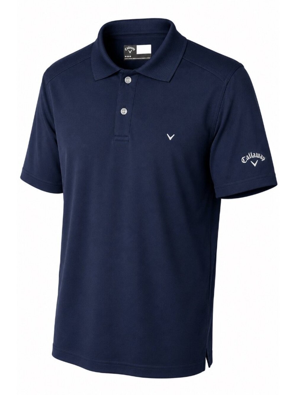 Callaway Opti Dry Golf Polo Mens M Navy Blue Performance Shirt Stretch Logo